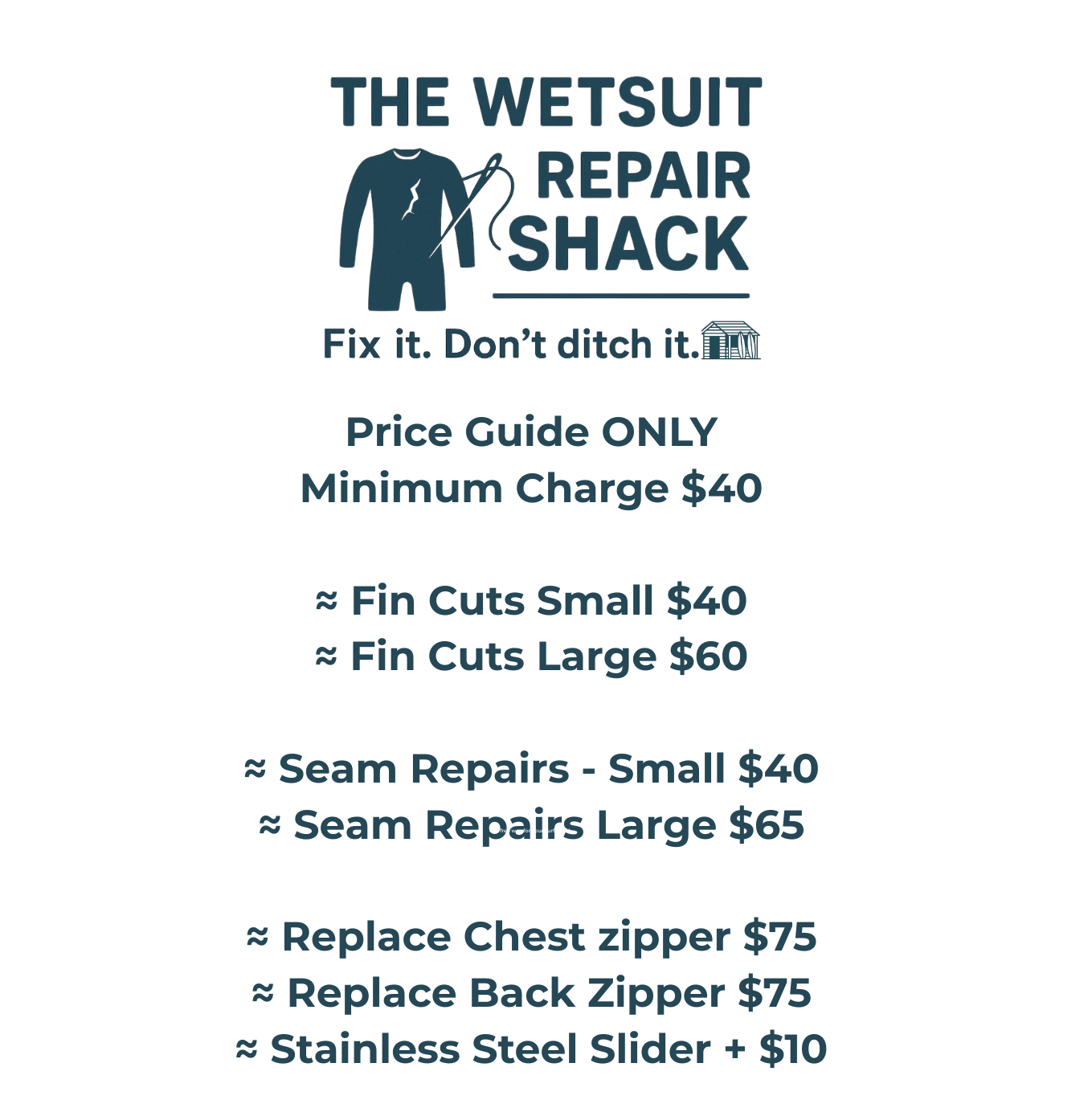 The Wetsuit Repair Shack at Boardsox