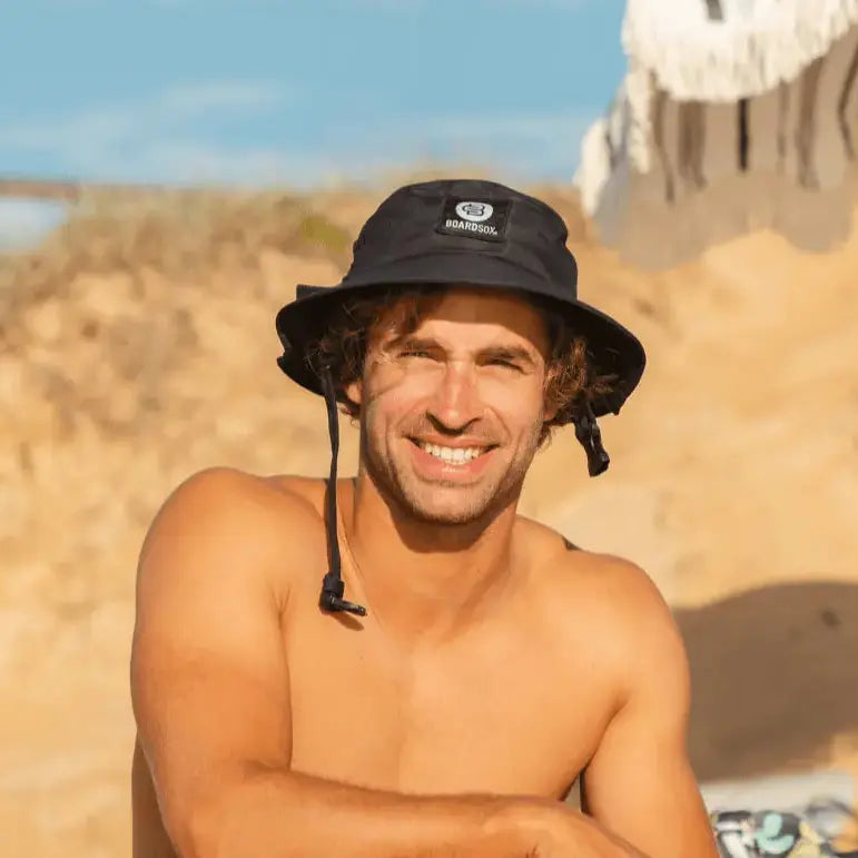 Black - Boardsox Bucket Surf Hat + Hard Shell Insert - BOARDSOX®Hat