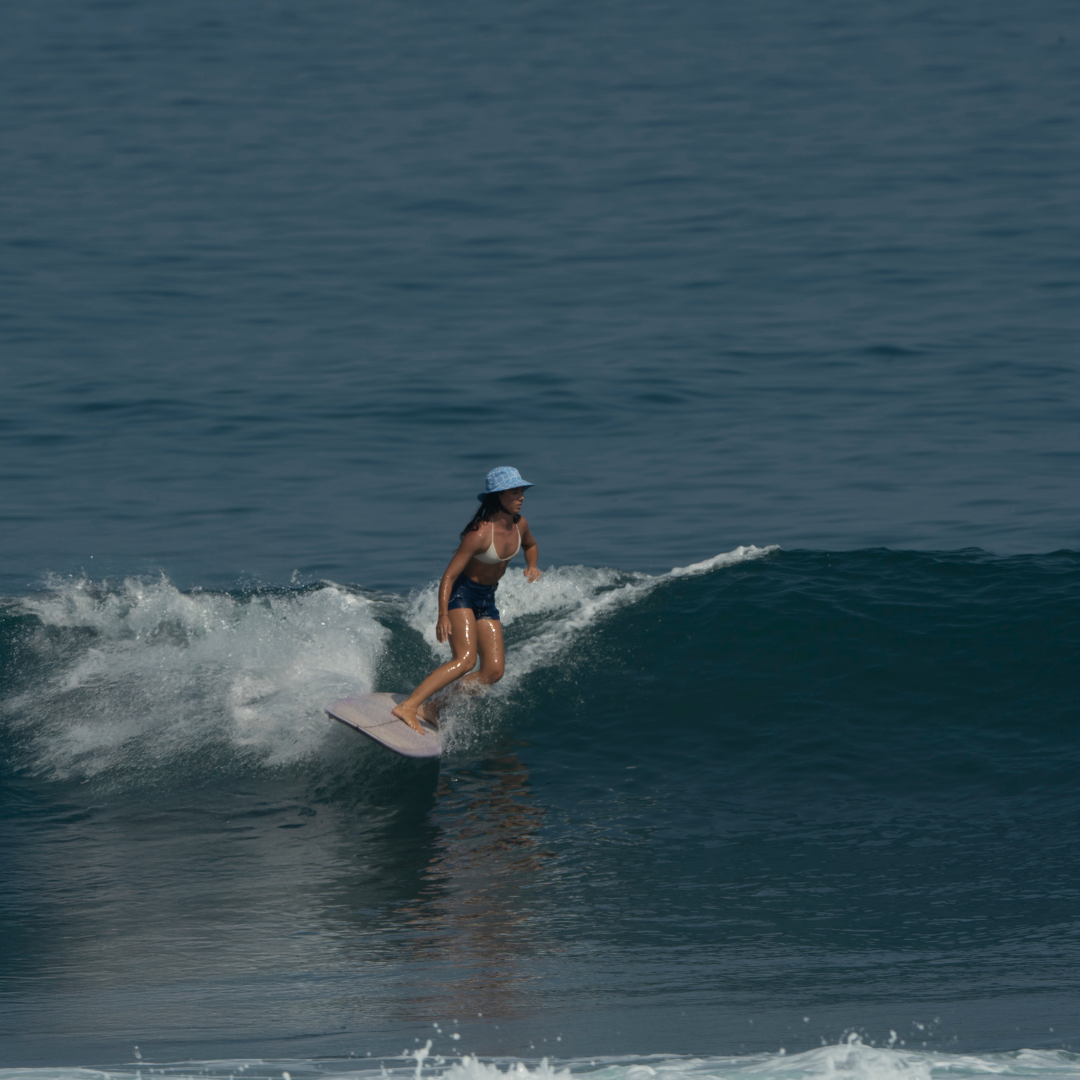 Lara-Blue Boardsox Surf Hat + Hard Shell Insert