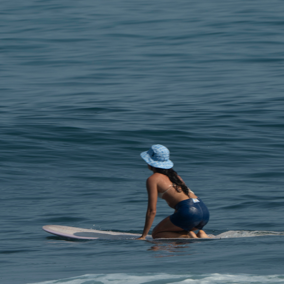 Lara-Blue Boardsox Surf Hat + Hard Shell Insert