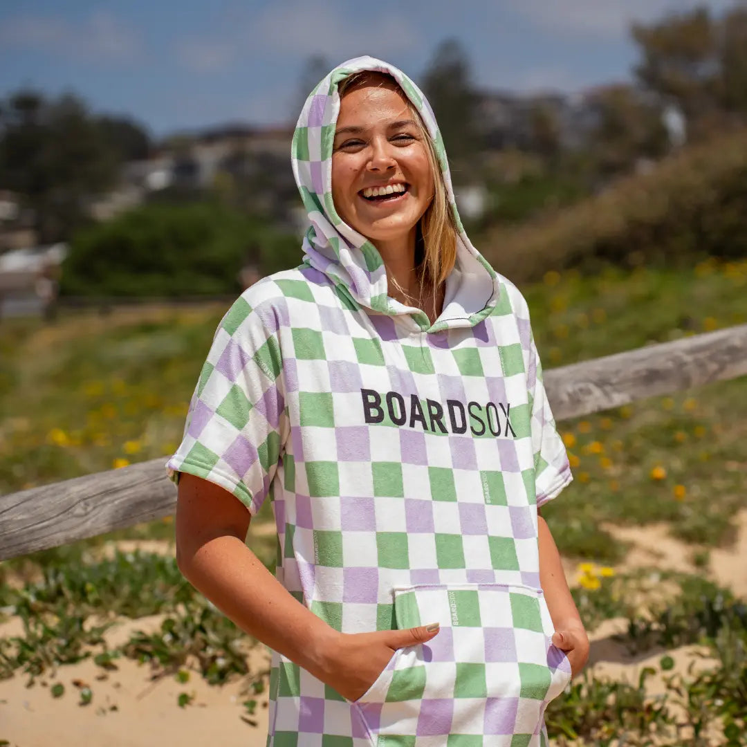 The Alana Check-  Boardsox Hooded Towel + Surf Poncho BOARDSOX®