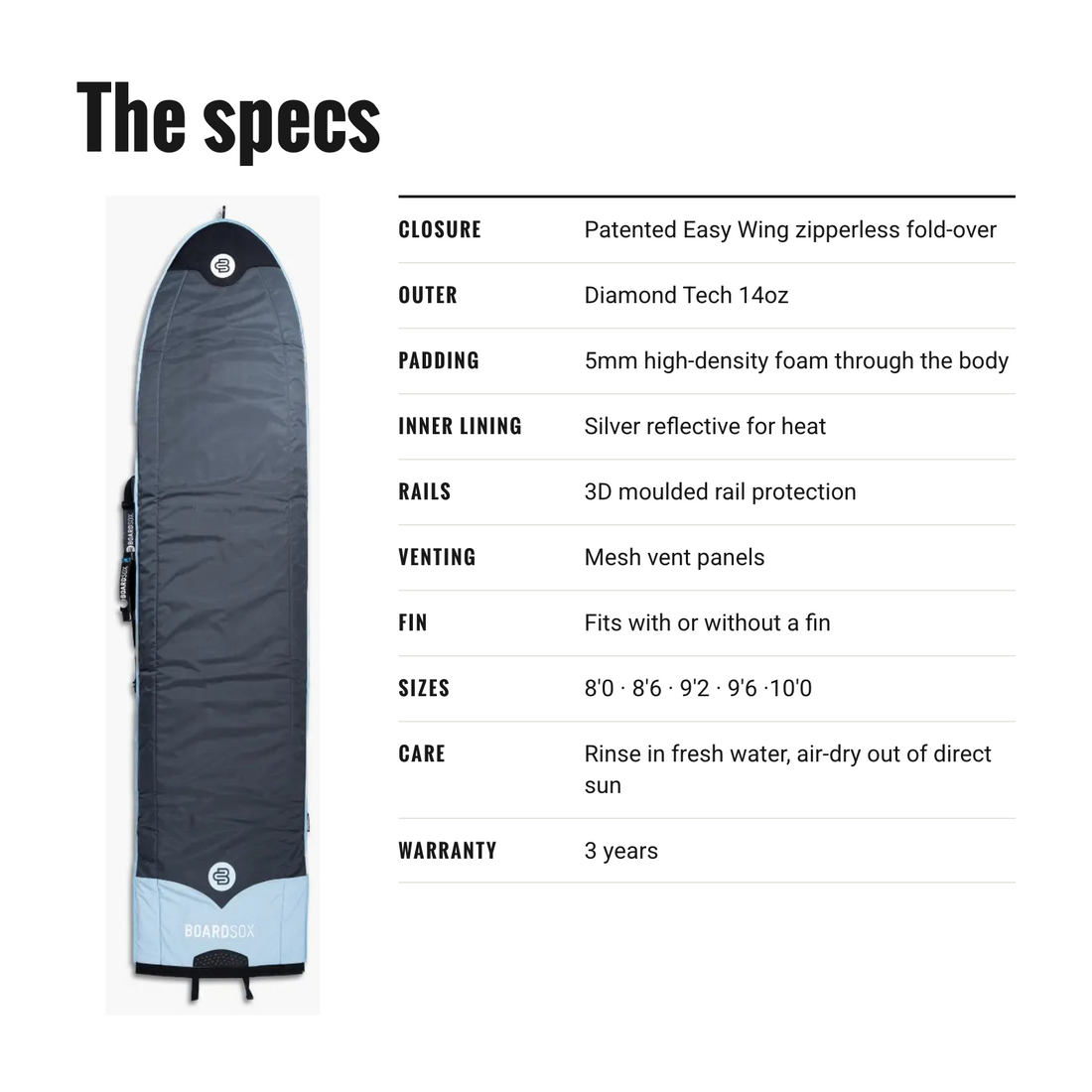 Boardsox Zipperless Longboard Surfboard Cover