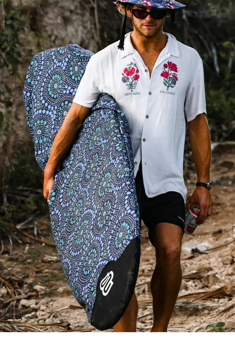 The Bombora print on Boardsox 14oz recycled canvas
