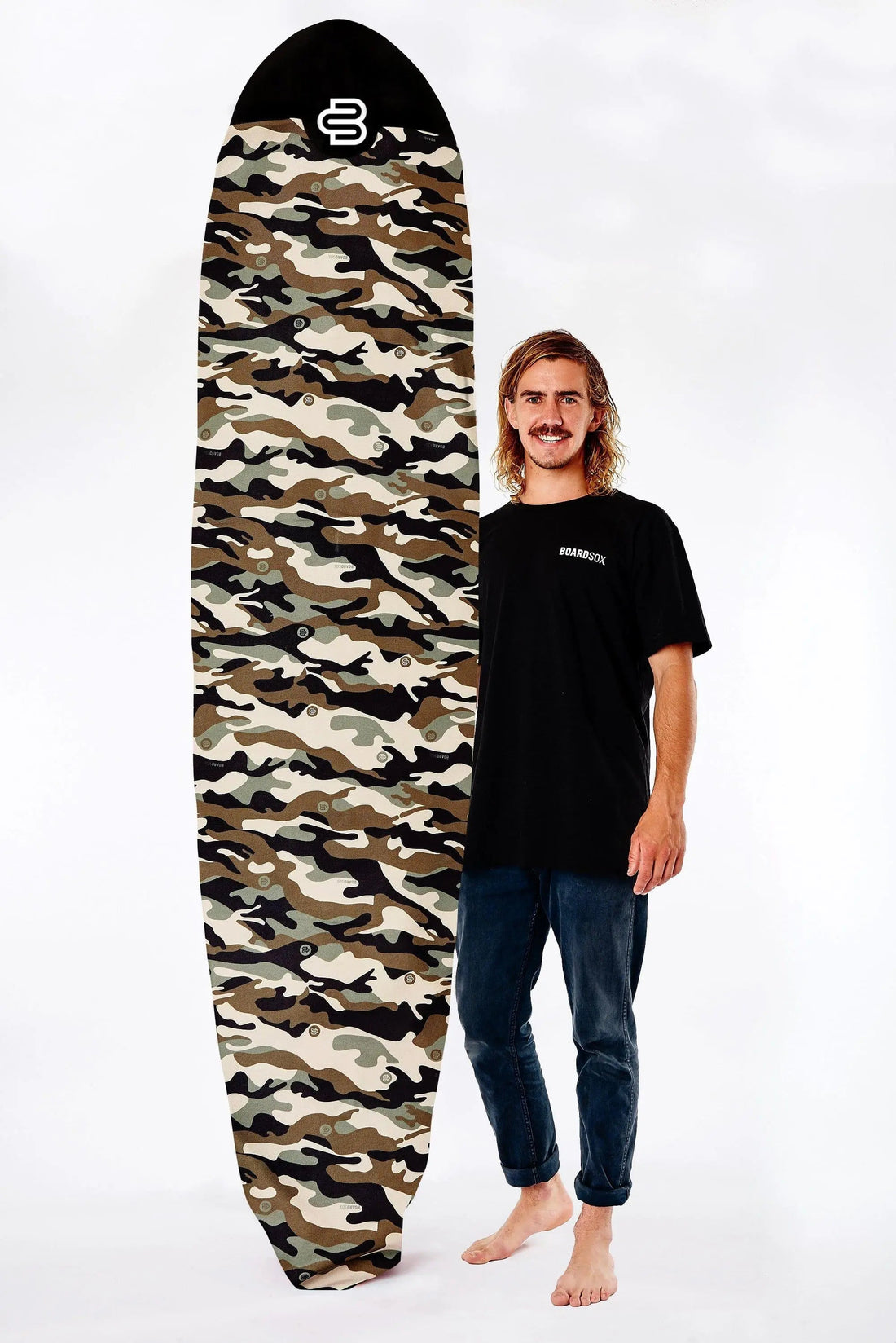Camo Boardsox recycled canvas surfboard cover