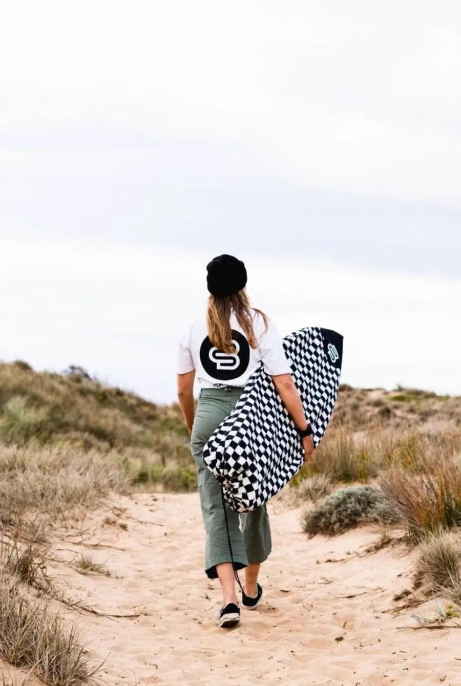 The Checks print on Boardsox 14oz recycled canvas